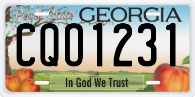 GA license plate CQO1231