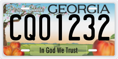 GA license plate CQO1232