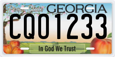 GA license plate CQO1233