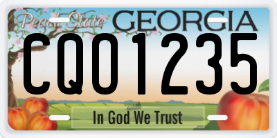 GA license plate CQO1235