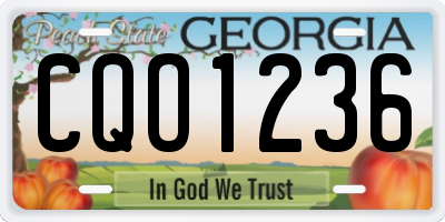 GA license plate CQO1236