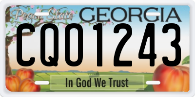 GA license plate CQO1243