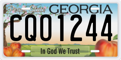 GA license plate CQO1244