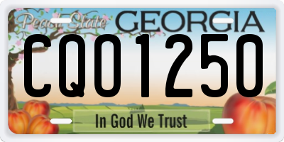 GA license plate CQO1250