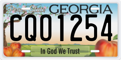 GA license plate CQO1254
