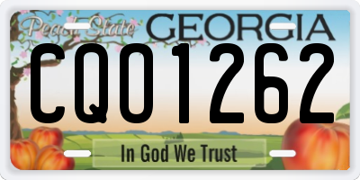 GA license plate CQO1262
