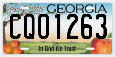 GA license plate CQO1263