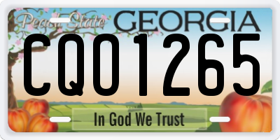 GA license plate CQO1265