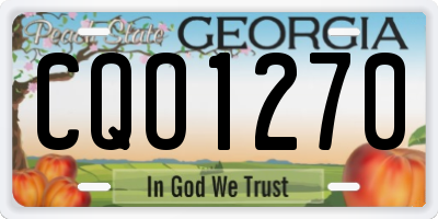 GA license plate CQO1270