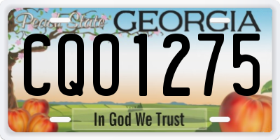 GA license plate CQO1275