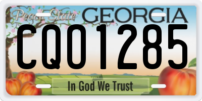 GA license plate CQO1285