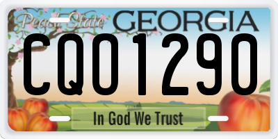 GA license plate CQO1290