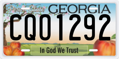 GA license plate CQO1292