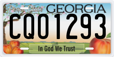 GA license plate CQO1293
