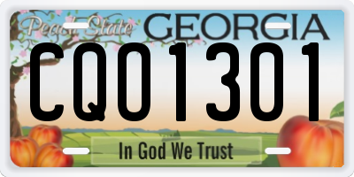 GA license plate CQO1301