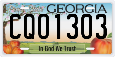 GA license plate CQO1303
