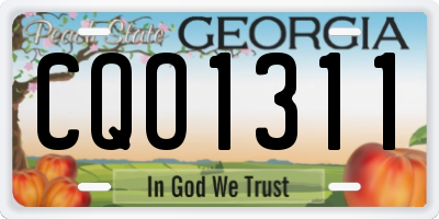 GA license plate CQO1311
