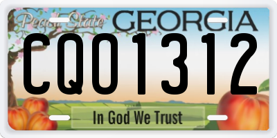 GA license plate CQO1312