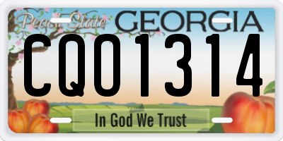 GA license plate CQO1314