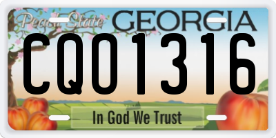 GA license plate CQO1316
