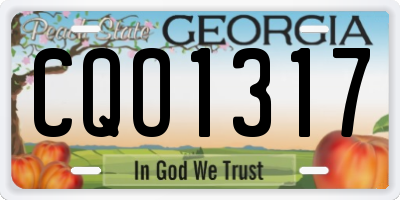 GA license plate CQO1317