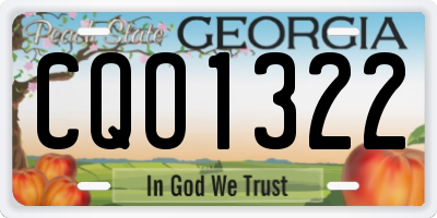GA license plate CQO1322