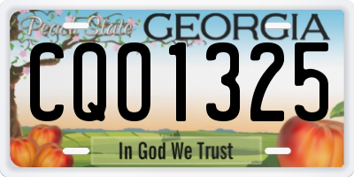 GA license plate CQO1325