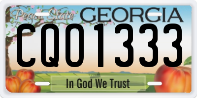 GA license plate CQO1333