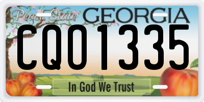 GA license plate CQO1335