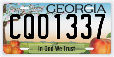 GA license plate CQO1337