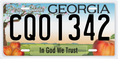GA license plate CQO1342