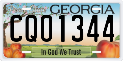 GA license plate CQO1344
