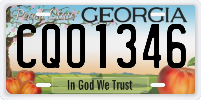 GA license plate CQO1346