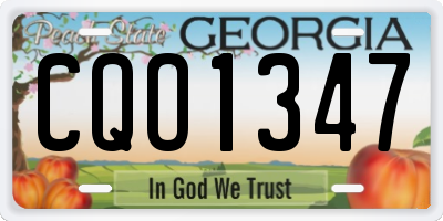 GA license plate CQO1347