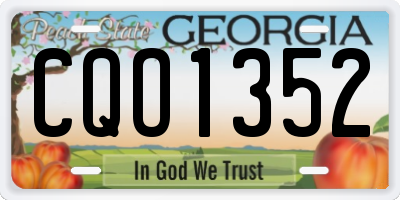 GA license plate CQO1352