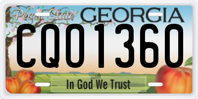 GA license plate CQO1360