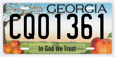 GA license plate CQO1361