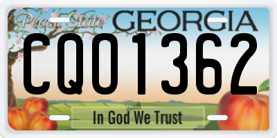 GA license plate CQO1362