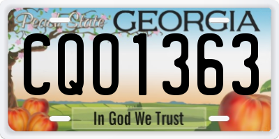 GA license plate CQO1363