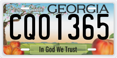 GA license plate CQO1365