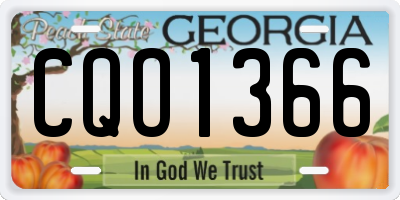 GA license plate CQO1366