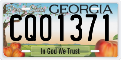 GA license plate CQO1371