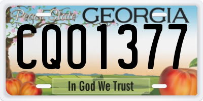GA license plate CQO1377