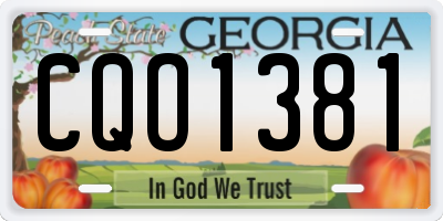GA license plate CQO1381
