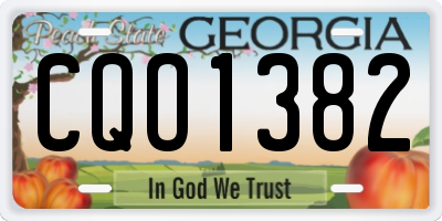 GA license plate CQO1382