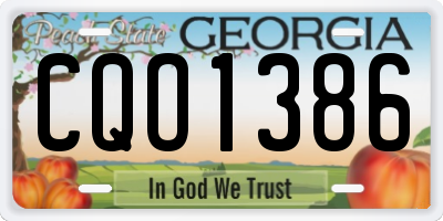 GA license plate CQO1386