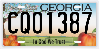 GA license plate CQO1387