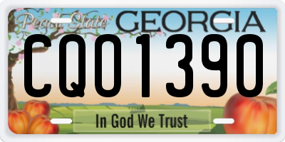 GA license plate CQO1390