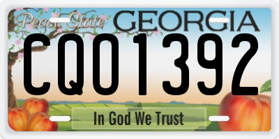 GA license plate CQO1392
