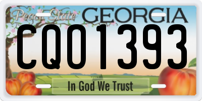 GA license plate CQO1393